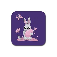 Easter Bunny  Rubber Coaster (square)  by Valentinaart