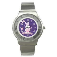 Easter Bunny  Stainless Steel Watch by Valentinaart