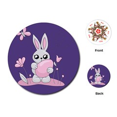 Easter Bunny  Playing Cards (round)  by Valentinaart