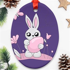 Easter Bunny  Oval Ornament (two Sides) by Valentinaart