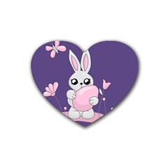 Easter Bunny  Heart Coaster (4 Pack)  by Valentinaart