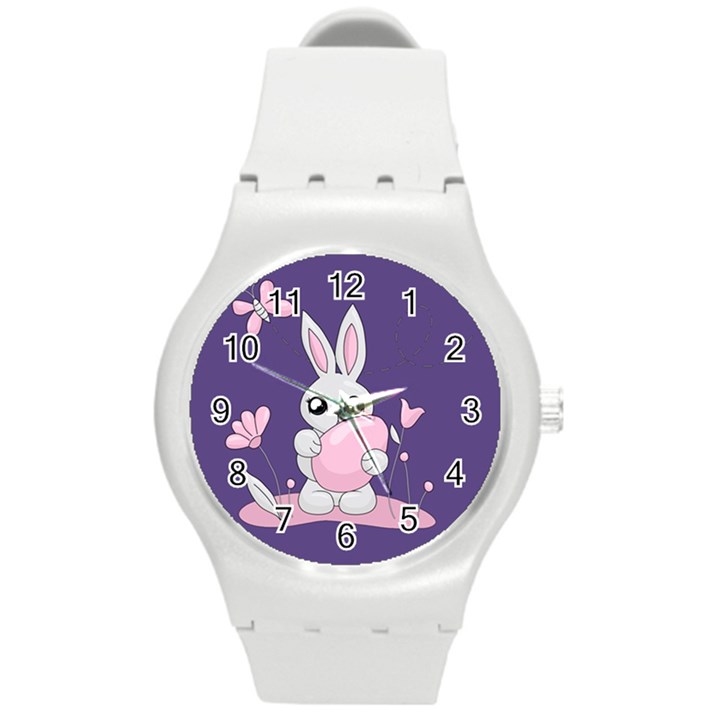 Easter bunny  Round Plastic Sport Watch (M)