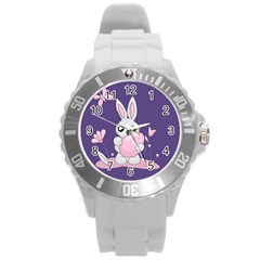 Easter Bunny  Round Plastic Sport Watch (l) by Valentinaart