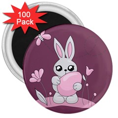 Easter Bunny  3  Magnets (100 Pack) by Valentinaart