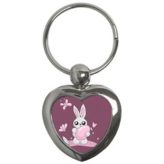 Easter Bunny  Key Chains (heart)  by Valentinaart