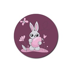 Easter Bunny  Rubber Coaster (round)  by Valentinaart