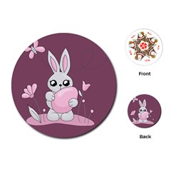 Easter Bunny  Playing Cards (round)  by Valentinaart