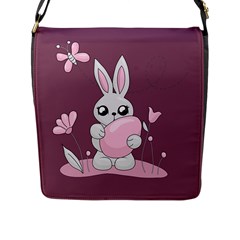 Easter Bunny  Flap Messenger Bag (l)  by Valentinaart