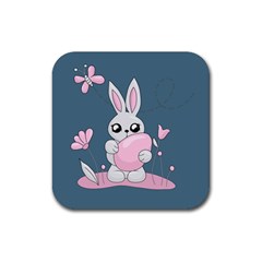 Easter Bunny  Rubber Coaster (square)  by Valentinaart