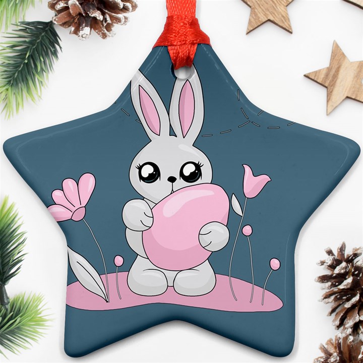 Easter bunny  Star Ornament (Two Sides)