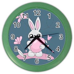 Easter Bunny  Color Wall Clocks by Valentinaart