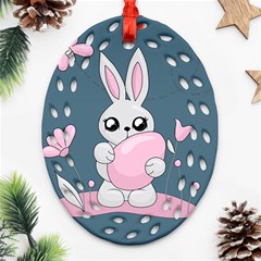 Easter Bunny  Oval Filigree Ornament (two Sides) by Valentinaart