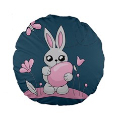 Easter Bunny  Standard 15  Premium Round Cushions by Valentinaart