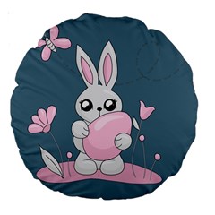 Easter Bunny  Large 18  Premium Round Cushions by Valentinaart