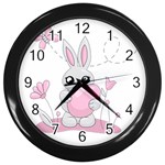 Easter bunny  Wall Clocks (Black) Front