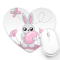 Easter Bunny  Heart Mousepads by Valentinaart