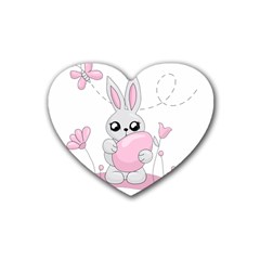 Easter bunny  Heart Coaster (4 pack) 