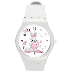 Easter bunny  Round Plastic Sport Watch (M)