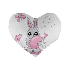 Easter bunny  Standard 16  Premium Heart Shape Cushions