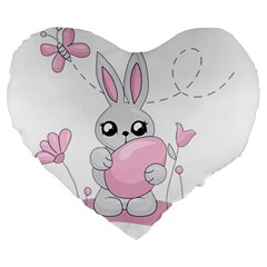 Easter bunny  Large 19  Premium Heart Shape Cushions