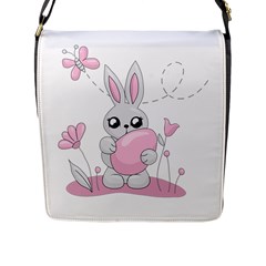 Easter Bunny  Flap Messenger Bag (l)  by Valentinaart