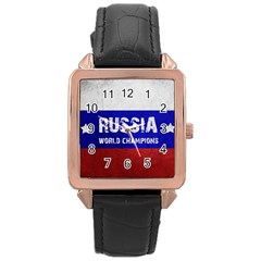 Football World Cup Rose Gold Leather Watch  by Valentinaart