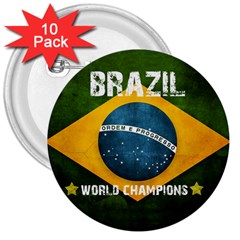 Football World Cup 3  Buttons (10 pack) 