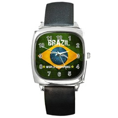 Football World Cup Square Metal Watch