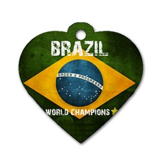 Football World Cup Dog Tag Heart (One Side)