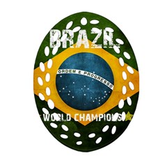 Football World Cup Oval Filigree Ornament (Two Sides)