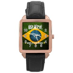 Football World Cup Rose Gold Leather Watch 