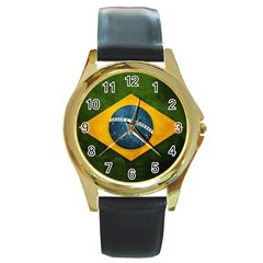 Football World Cup Round Gold Metal Watch by Valentinaart