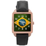 Football World Cup Rose Gold Leather Watch  Front