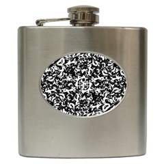 Black And White Abstract Texture Hip Flask (6 Oz) by dflcprints