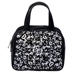 Black And White Abstract Texture Classic Handbags (one Side) by dflcprints