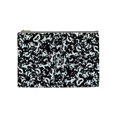 Black And White Abstract Texture Cosmetic Bag (medium)  by dflcprints