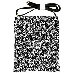 Black And White Abstract Texture Shoulder Sling Bags by dflcprints