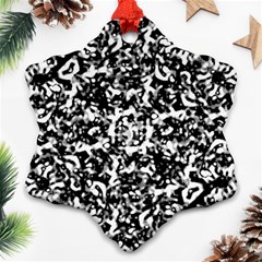 Black And White Abstract Texture Ornament (snowflake)