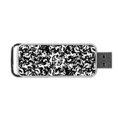 Black And White Abstract Texture Portable Usb Flash (one Side) by dflcprints