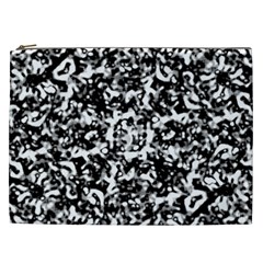 Black And White Abstract Texture Cosmetic Bag (xxl)  by dflcprints