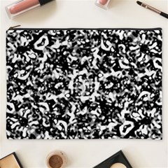 Black And White Abstract Texture Cosmetic Bag (xxxl)  by dflcprints