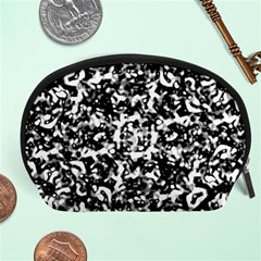 Black And White Abstract Texture Accessory Pouches (large)  by dflcprints