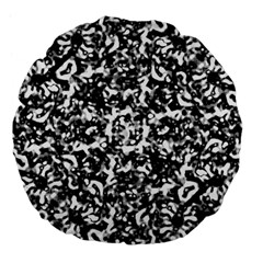 Black And White Abstract Texture Large 18  Premium Flano Round Cushions by dflcprints