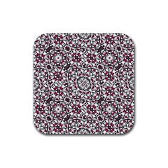 Boho Bold Vibrant Ornate Pattern Rubber Coaster (square)  by dflcprints