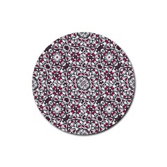 Boho Bold Vibrant Ornate Pattern Rubber Coaster (round)  by dflcprints