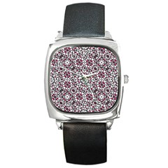 Boho Bold Vibrant Ornate Pattern Square Metal Watch by dflcprints