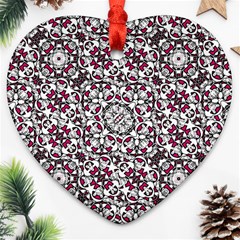 Boho Bold Vibrant Ornate Pattern Heart Ornament (two Sides) by dflcprints