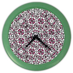 Boho Bold Vibrant Ornate Pattern Color Wall Clocks by dflcprints