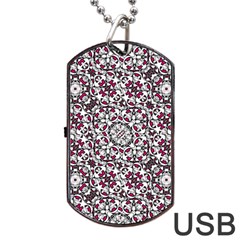 Boho Bold Vibrant Ornate Pattern Dog Tag Usb Flash (one Side) by dflcprints