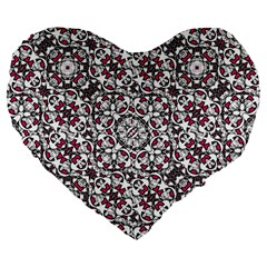 Boho Bold Vibrant Ornate Pattern Large 19  Premium Heart Shape Cushions by dflcprints